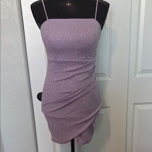 Elegant Lavender Spaghetti Strap Dress